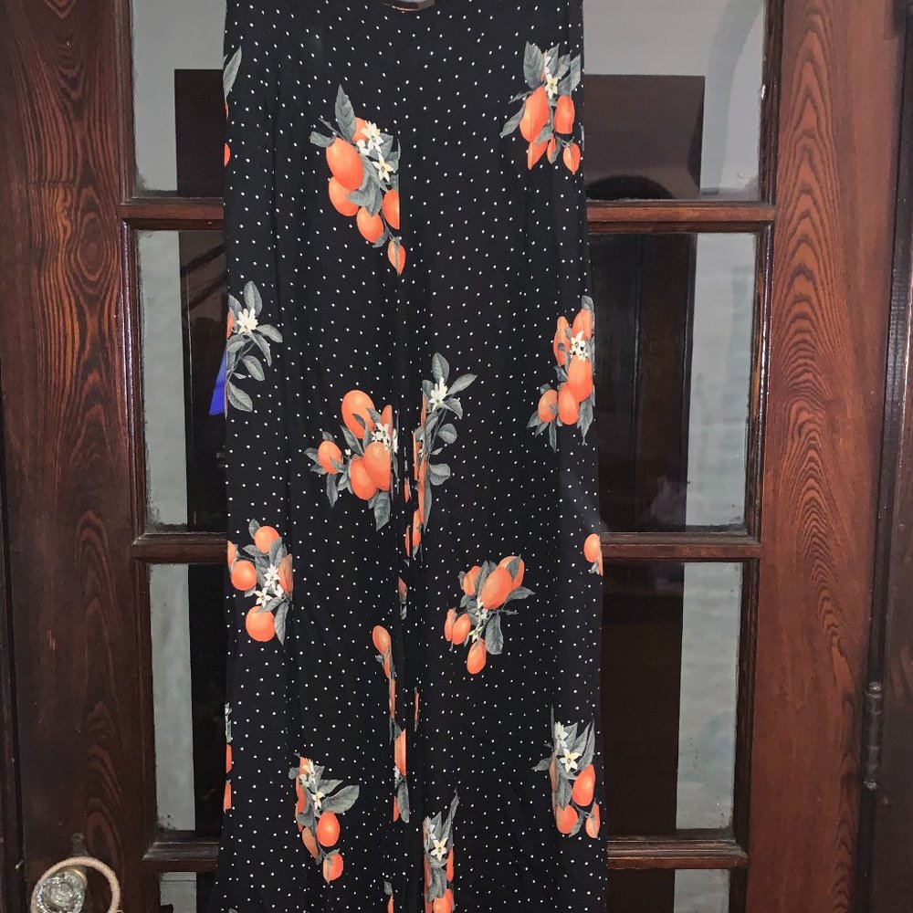 Black and white Polka Dot Pants with Oranges.